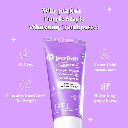 Perfora Fluoride+ Purple Magic Whitening Toothpaste - Distacart