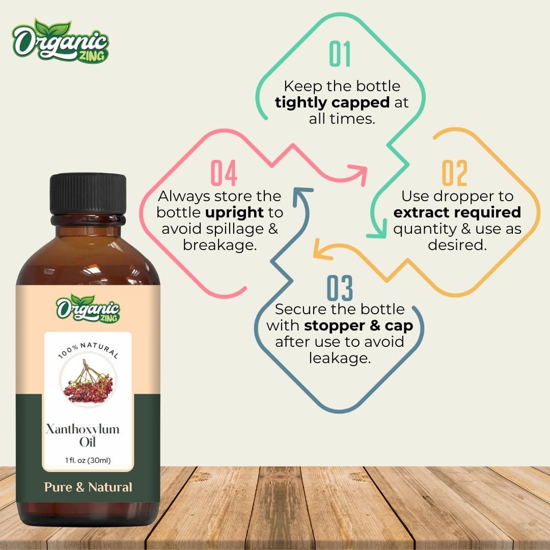Organic Zing Xanthoxylum (Zanthoxylum) Oil | Pure & Natural Steam Distilled Essential Oil for Aroma, Diffusers & Massage - Distacart