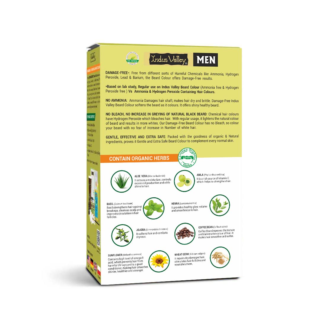 Indus Valley Natural Damage Free Men Mustache & Beard Color for Gray Hair Black - Distacart
