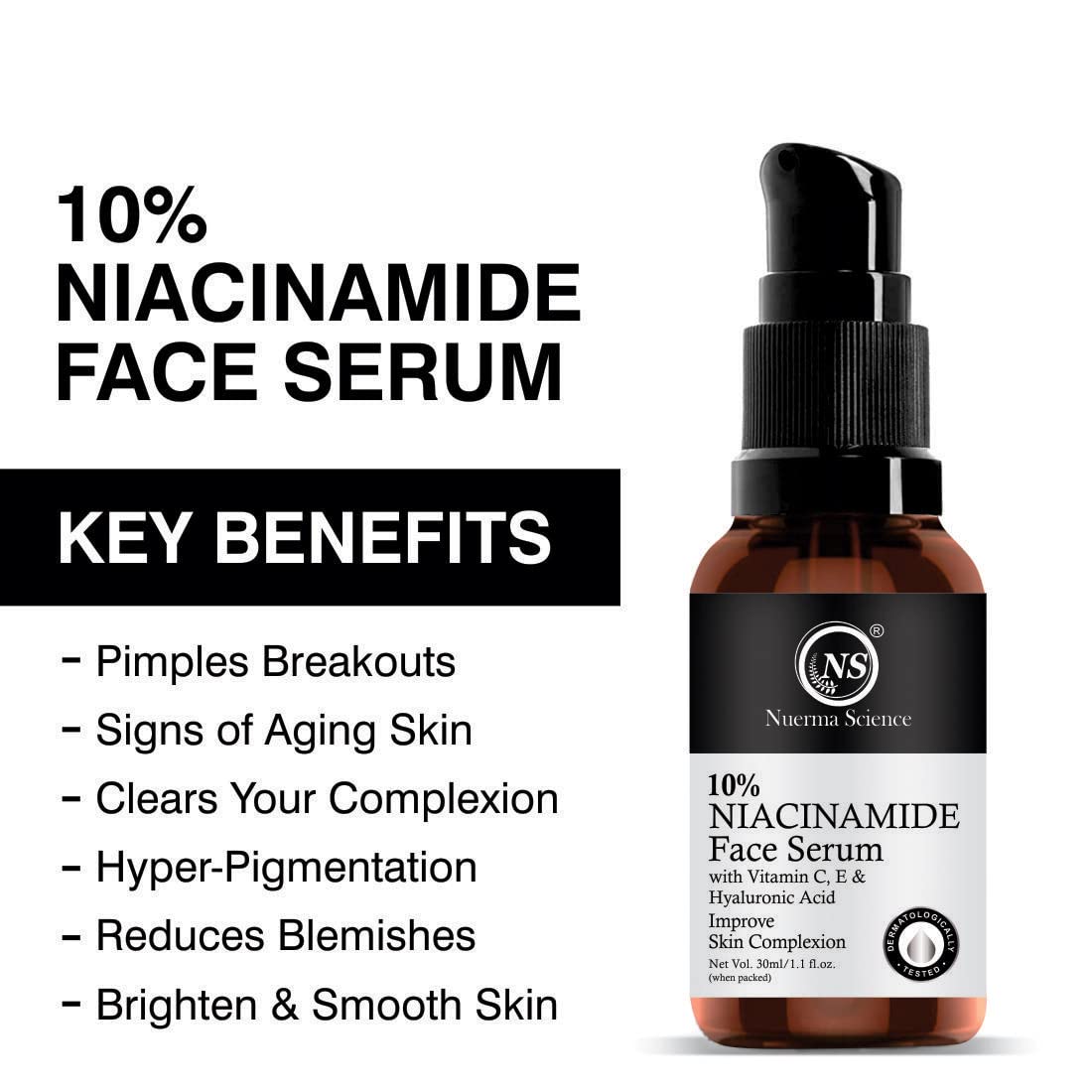 Nuerma Science 10% Niacinamide Face Serum | Plump, Smooth, Radiant Skin