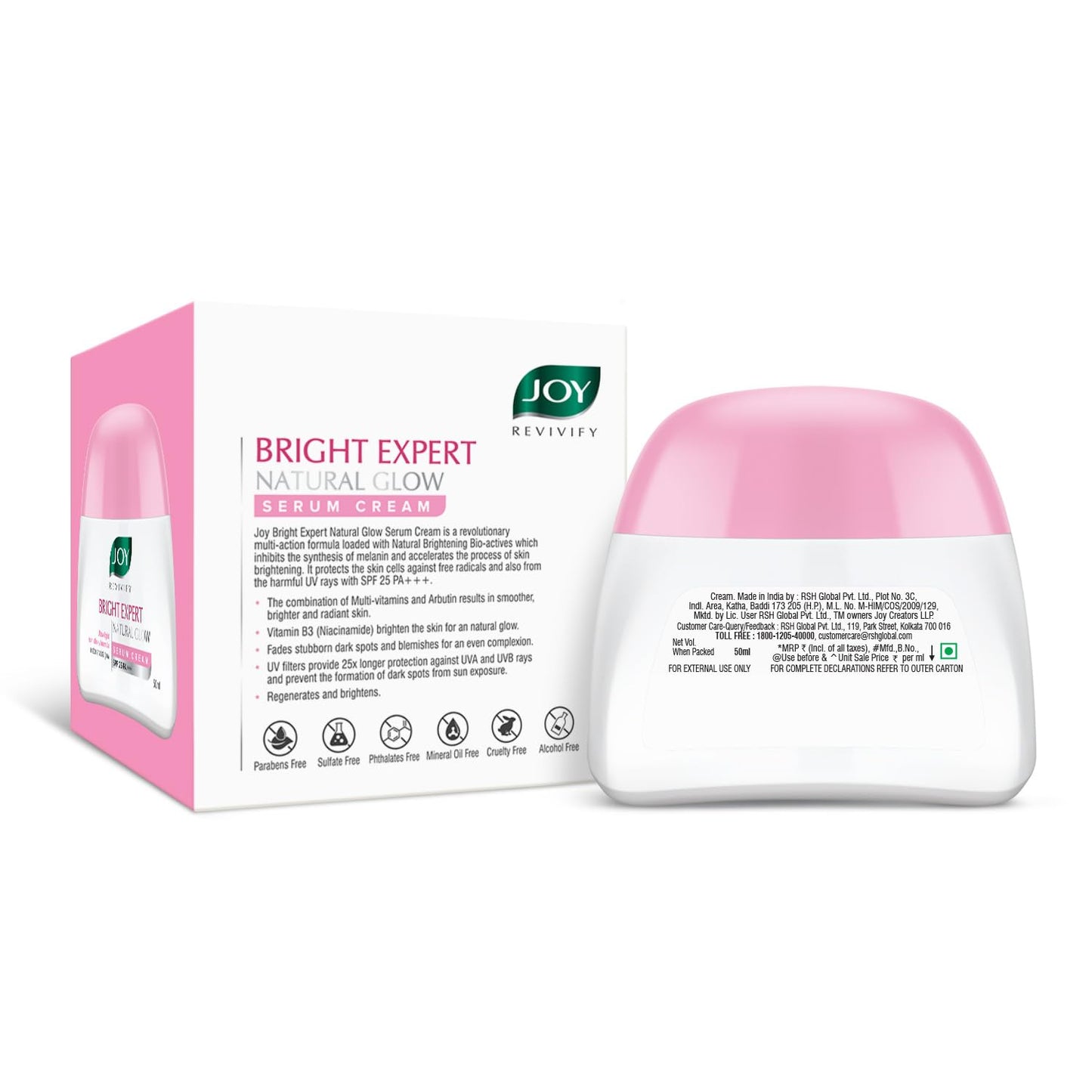 Joy Revivify Bright Expert Natural Glow Serum Cream SPF 25 A+++ - Distacart