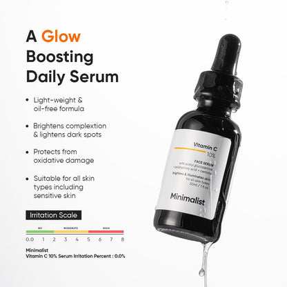 Minimalist 10% Vitamin C Face Serum For Glowing Skin - Distacart