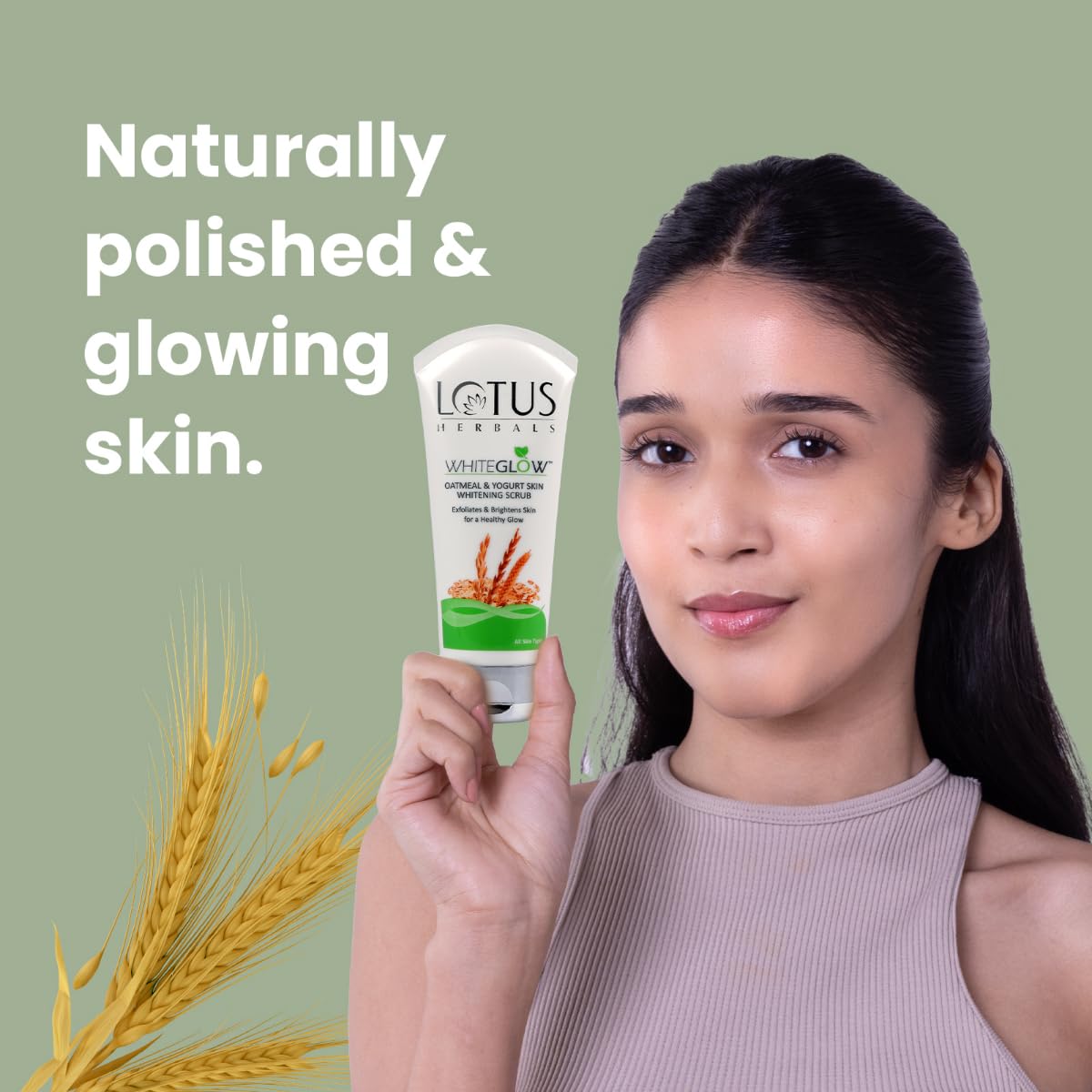 Lotus Herbals WhiteGlow Skin Brightening Oatmeal & Yogurt Gentle Exfoliator Scrub - Distacart