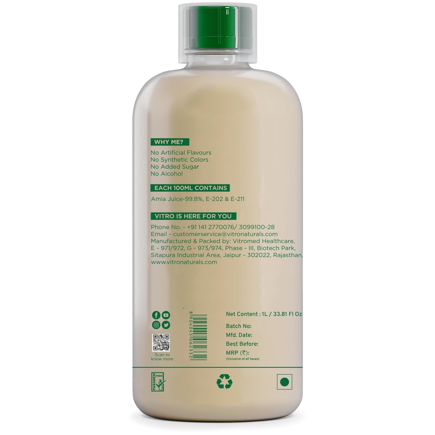 Vitro Naturals Organic Amla Juice I Am Young - Distacart