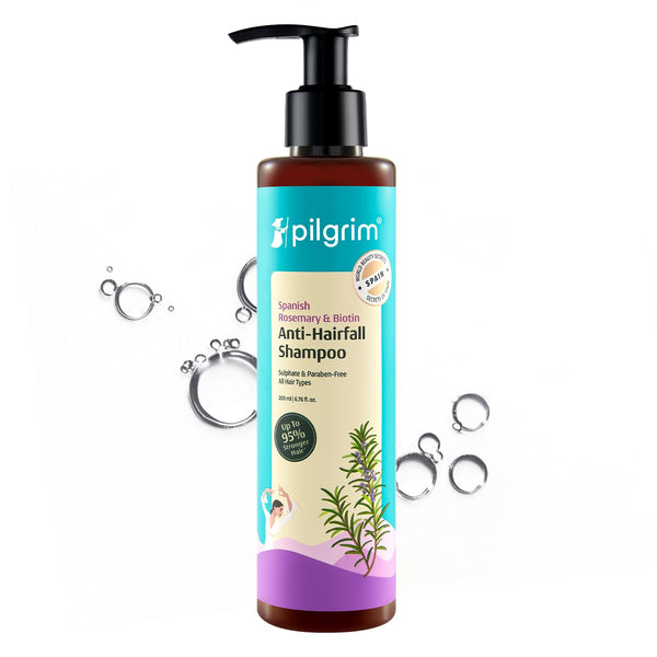 Pilgrim Spanish Rosemary & Biotin Anti Hairfall Shampoo For Reducing Hair Loss & Breakage - Distacart