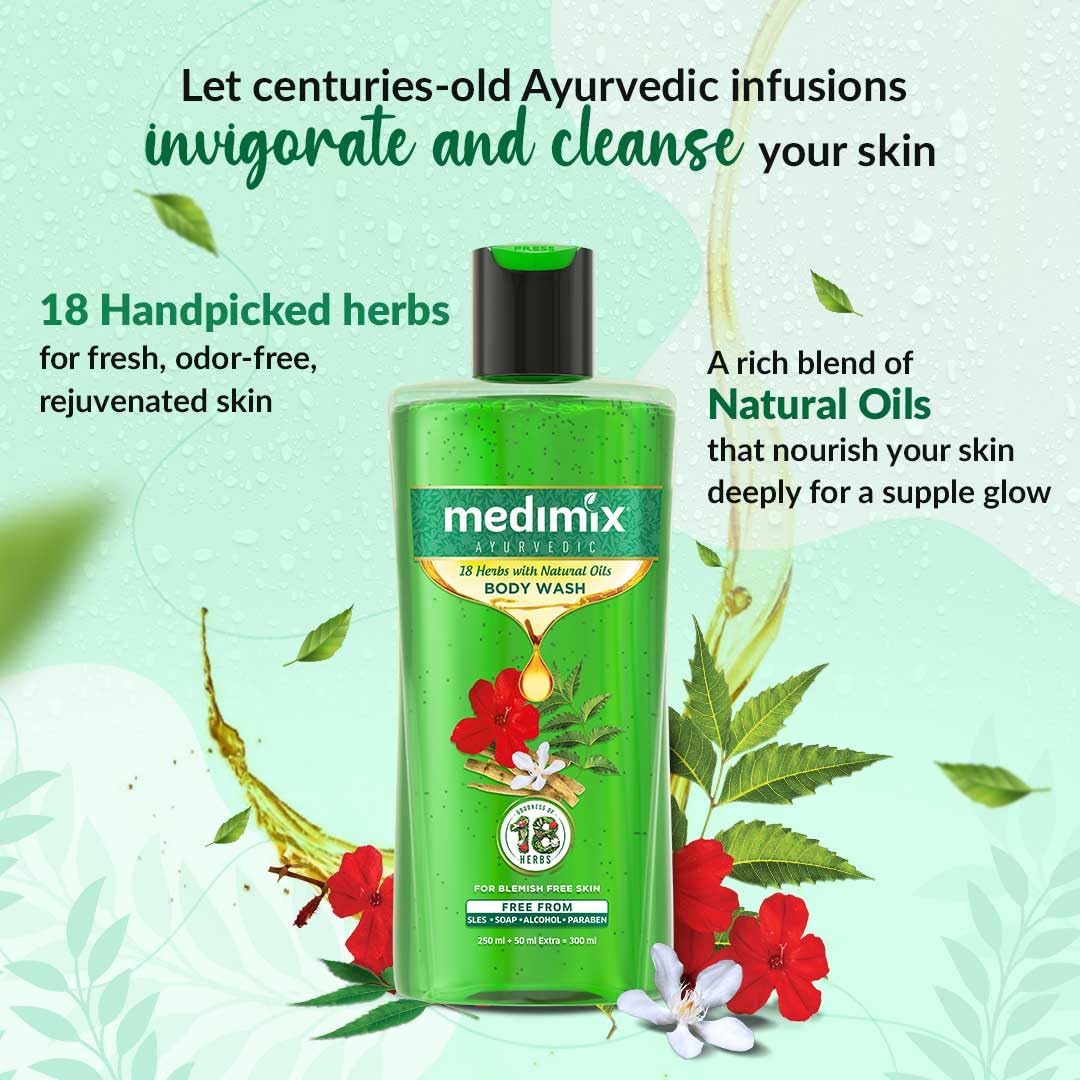 Medimix Ayurvedic 18 Herbs Body Wash With Natural Oils - Distacart