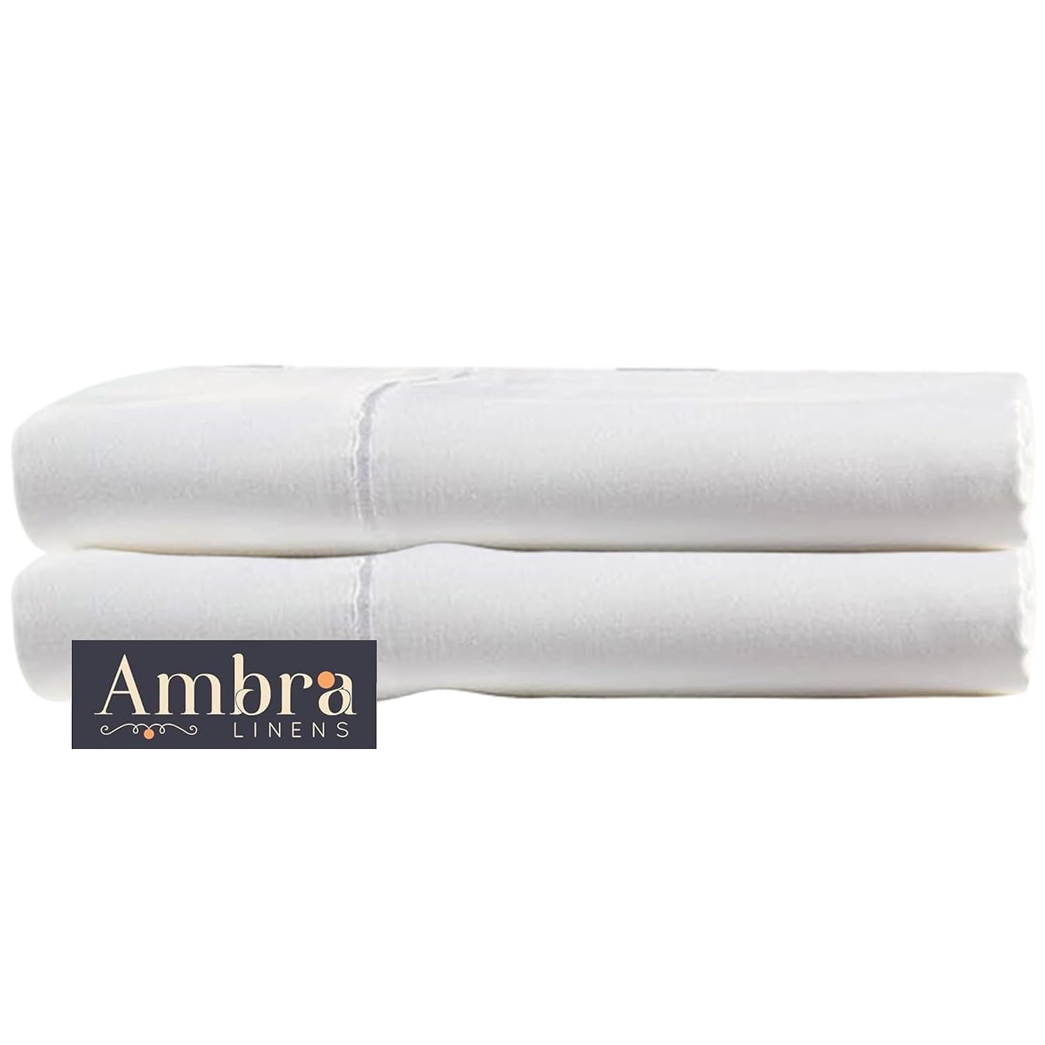 Ambra Linens Ultra Soft Pillow Protectors 400TC Set of 2 Breathable Pillow Covers-White - Dista