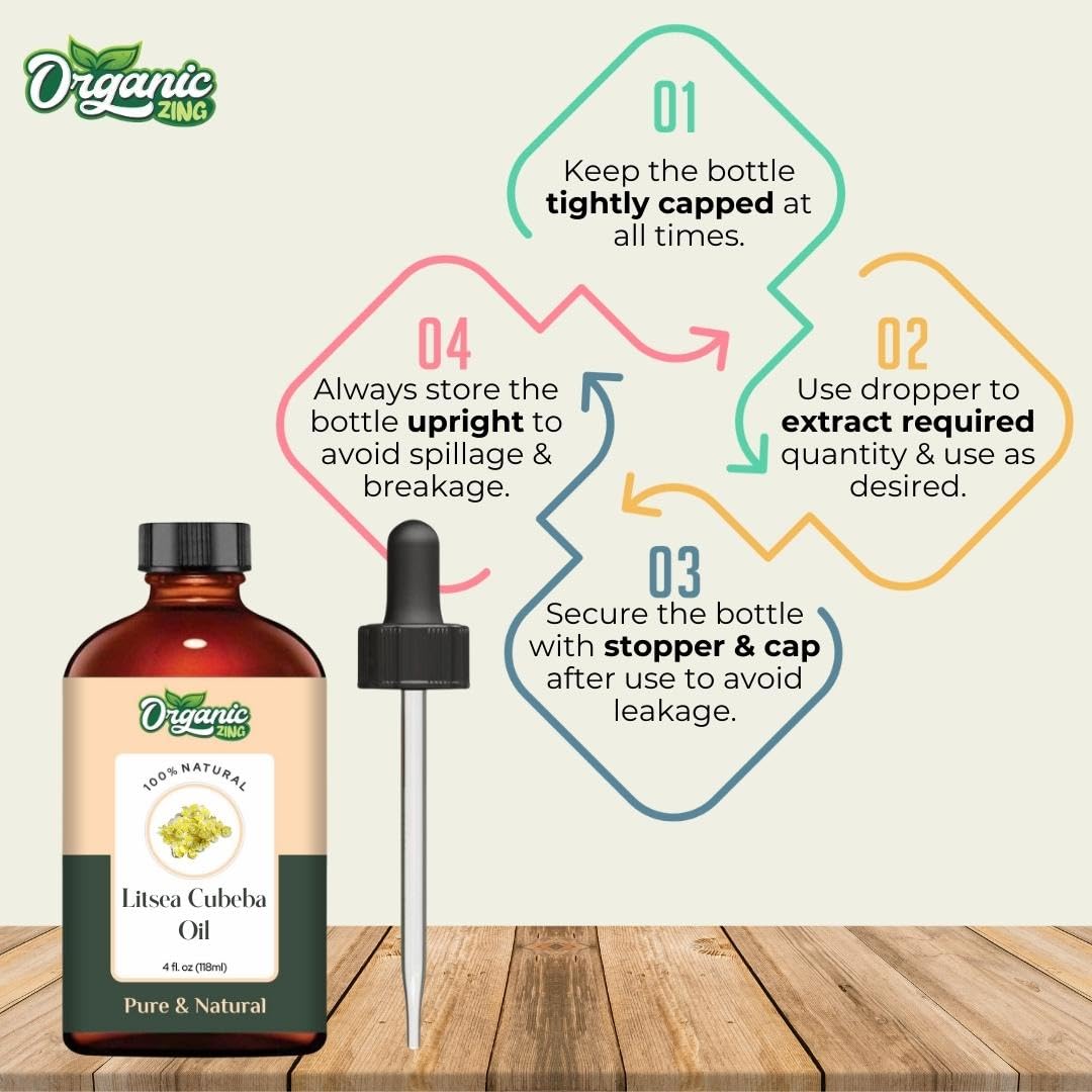 Organic Zing Litsea Cubeba Oil | Pure & Natural Essential Oil for Aroma & Diffusers - Distacart
