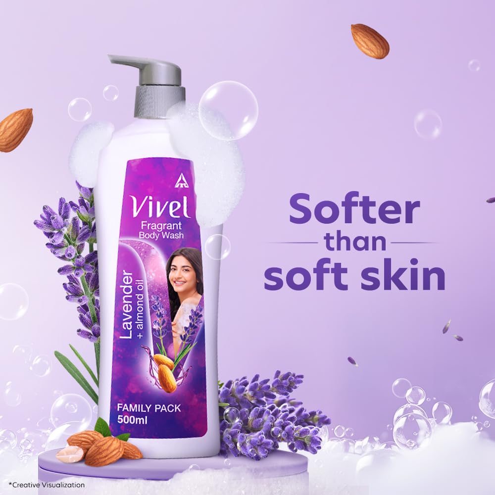 Vivel Lavender & Almond Oil Body Wash - Distacart