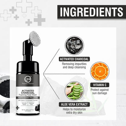 Nuerma Science Charcoal Foaming Face Wash - Distacart