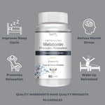 Thumbnail for Vokin Biotech Melatonin 3mg Healthy Sleep Cycle | Helps Stress & Anxiety Relief | Improve Concentration 90 Capsules