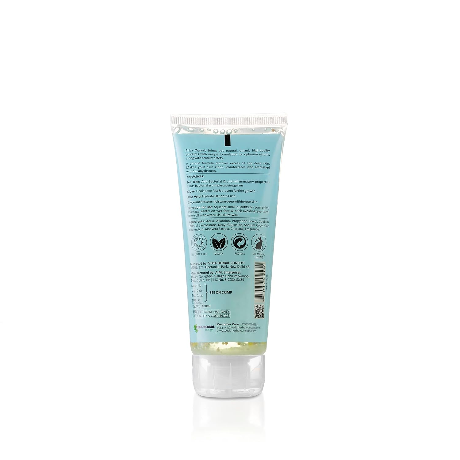 Prisa Organics Tea Tree & Clove, Oil Balancing Face Wash - Dista