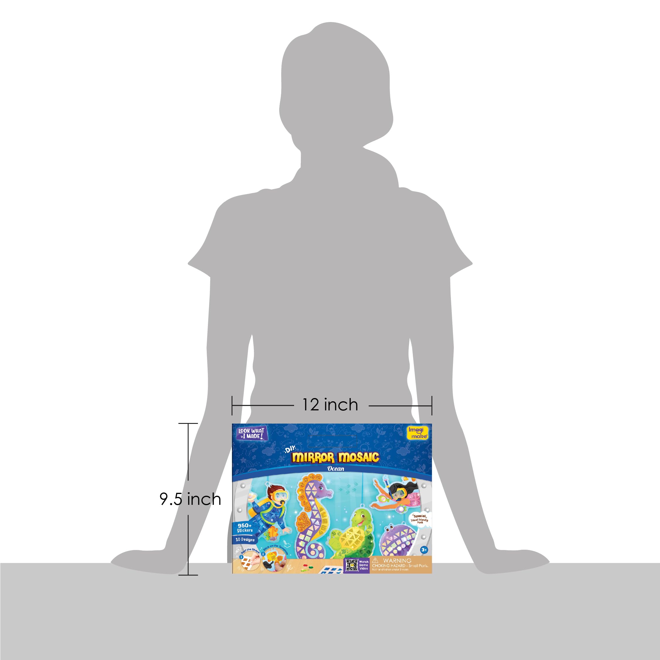 Imagimake Mirror Mosaic Ocean Theme Kids Art Set | DIY Craft Kit with Foil Stickers | Mosaic Kit for Kids | Birthday Gift for Boys and Girls Ages 3-8 | Toys for 4 Year Old Boys