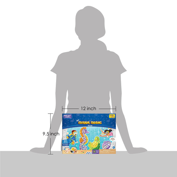 Imagimake Mirror Mosaic Ocean Theme Kids Art Set | DIY Craft Kit with Foil Stickers | Mosaic Kit for Kids | Birthday Gift for Boys and Girls Ages 3-8 | Toys for 4 Year Old Boys