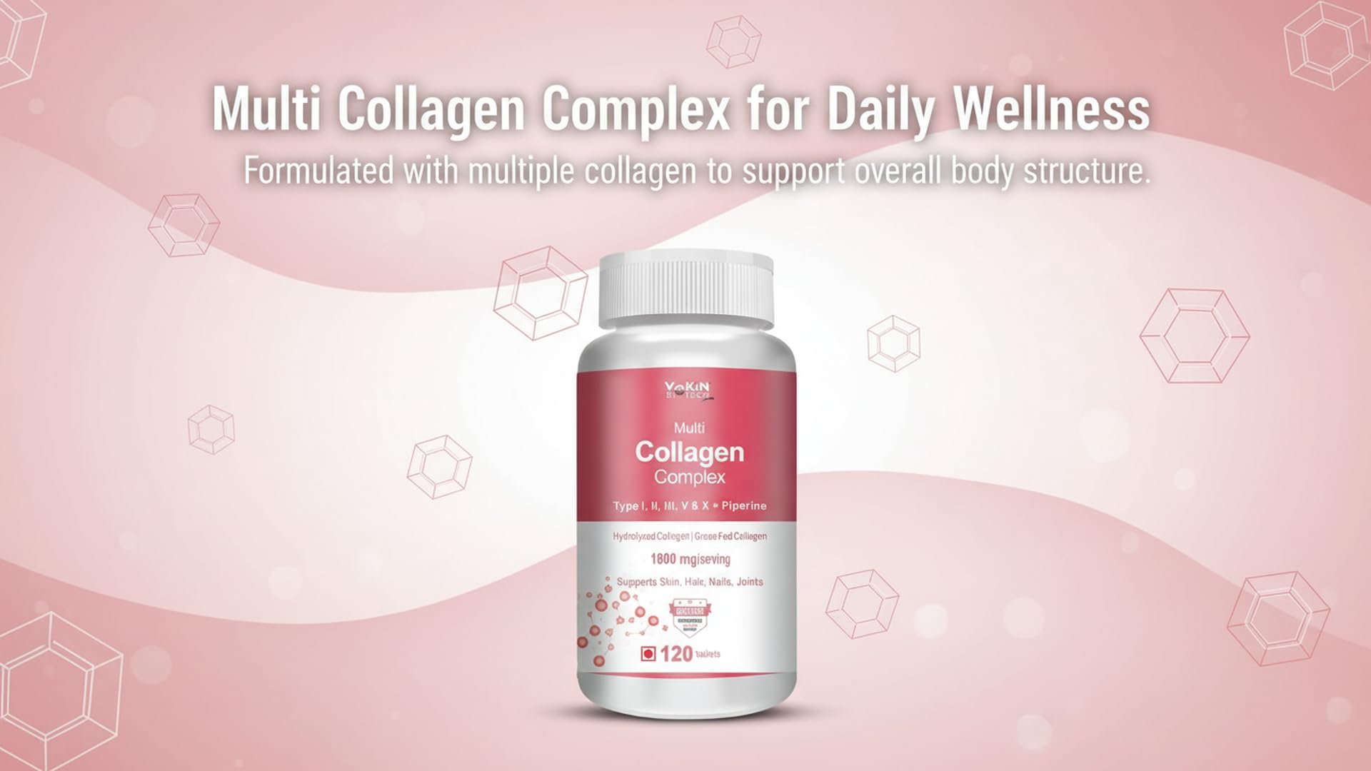 Vokin Biotech Collagen Supplements For Men & Women, Skin Nails, Bones, Joint Pain