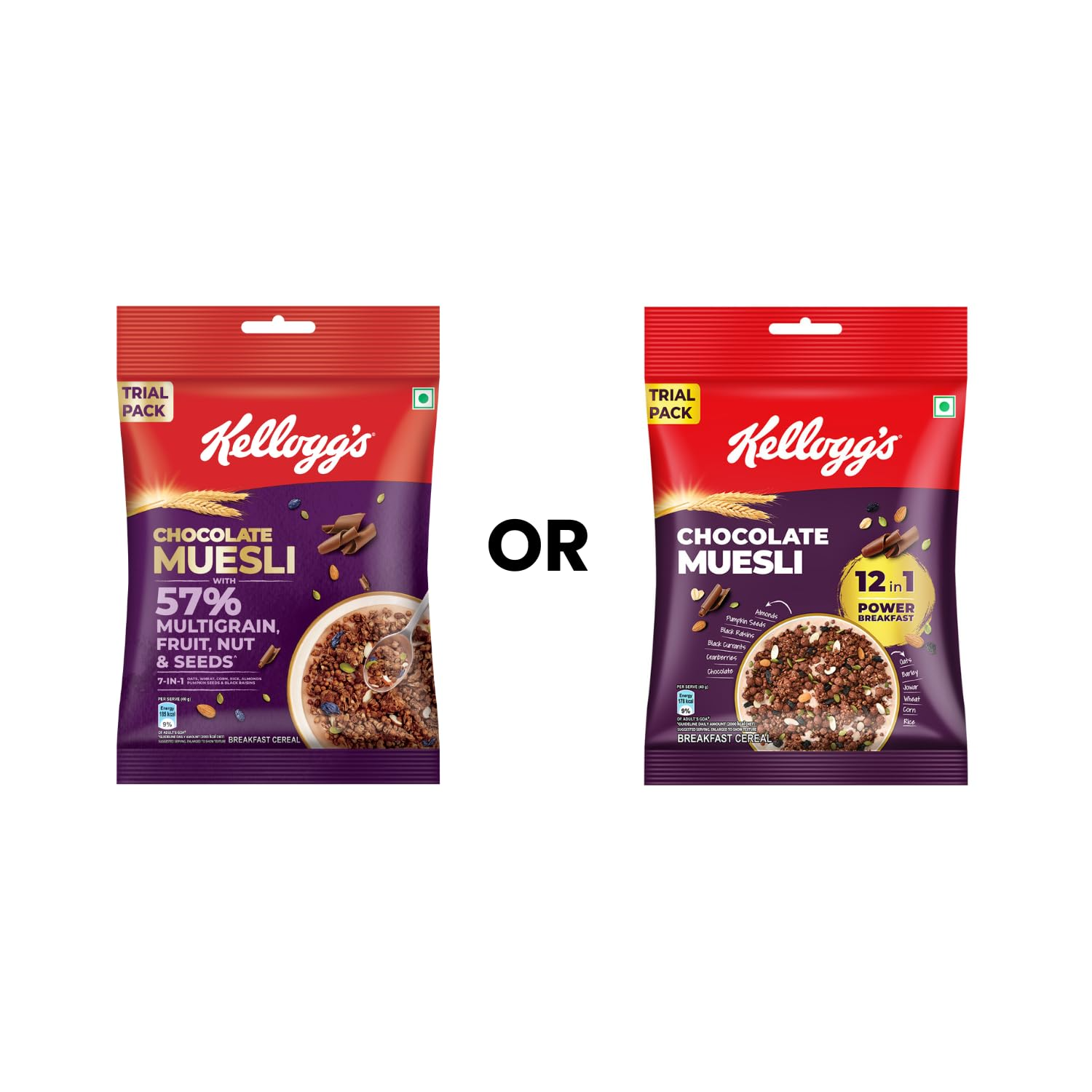 New Kellogg's Chocolate Muesli 57% Multigrain, Fruit, Nut & Seeds - Distacart