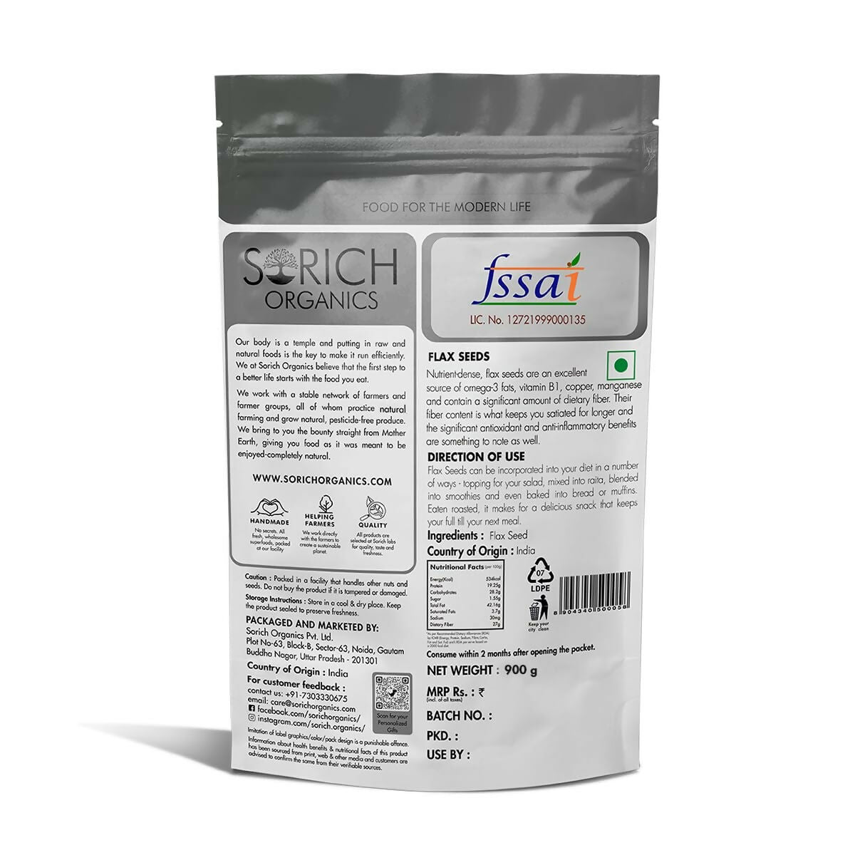 Sorich Organics Cold Milled Flax Seeds Powder - Distacart