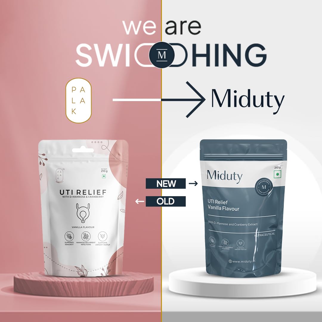 Miduty by Palak Notes UTI Relief with D-Mannose And Cranberry-Vanilla Flavor - Distacart