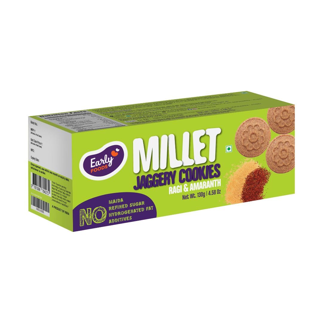 Early Foods Ragi Amaranth Jaggery Millet Cookies - Distacart