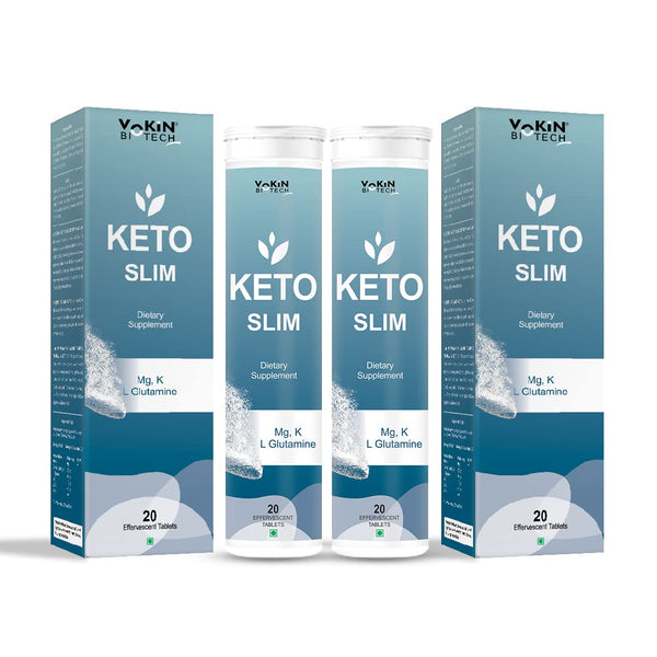 Vokin Biotech Keto Slim Tablets For Weight Loss Dietary Supplement Effervescent Water Soluble (20 Tablets)
