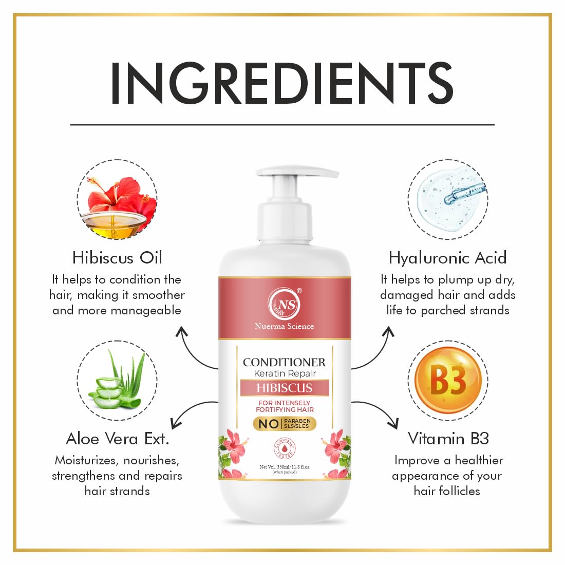 Nuerma Science Hibiscus Hair Conditioner with Keratin Repair - Distacart