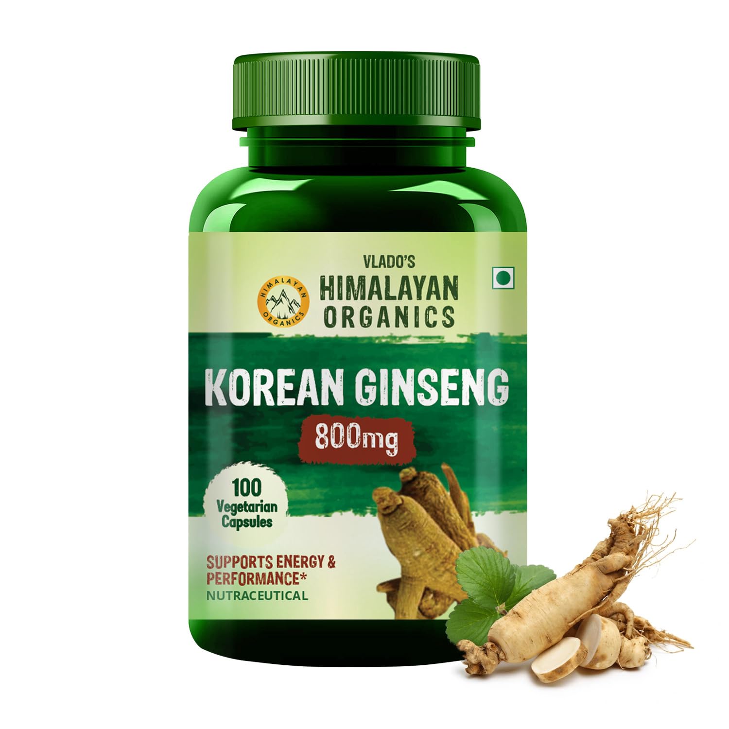 Himalayan Organics Korean Ginseng 800 mg Vegetarian Capsules - Distacart