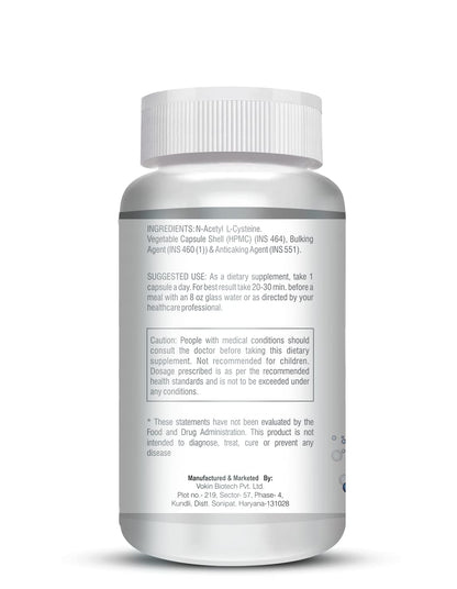 Vokin Biotech N-Acetyl L-Cysteine (NAC) – Supports Healthy Respiratory Function- 500mg – 90 Capsules