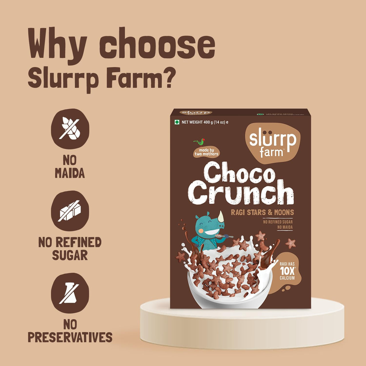 Slurrp Farm Choco Crunch - Ragi Stars and Moons - Distacart
