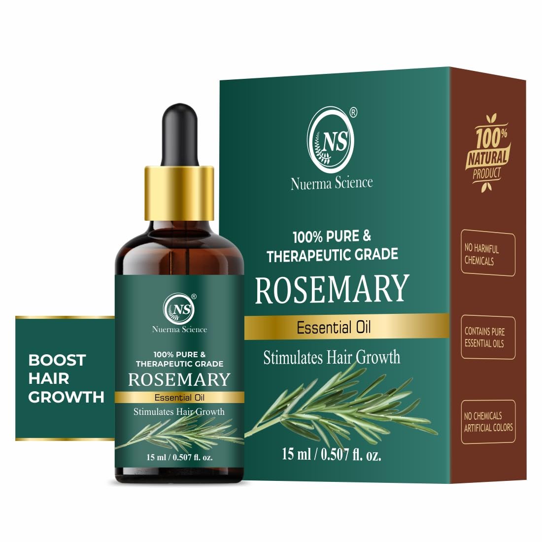Nuerma Science Rosemary Essential Oil | For Natural Skin Glow & Hair Growth - Distacart