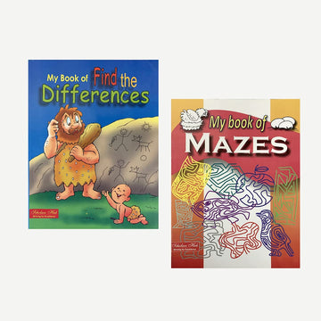 Scholars Hub Activity Book For Kids Set 2- My Book Of Find The Differences & My Book Of Mazes (Set Of 2 Activity Books) (For Ages 3+) | 128 Pages - Dista