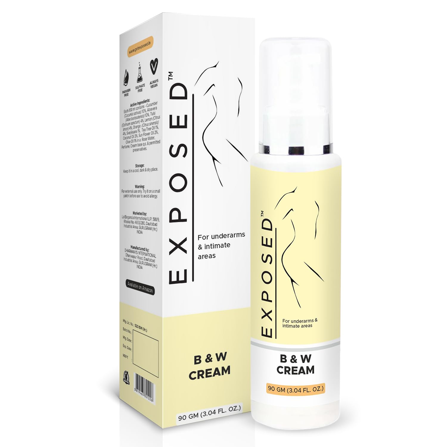 Exposed Whitening Cream For Intimate Areas Dark Underarms Elbows, Neck - Distacart