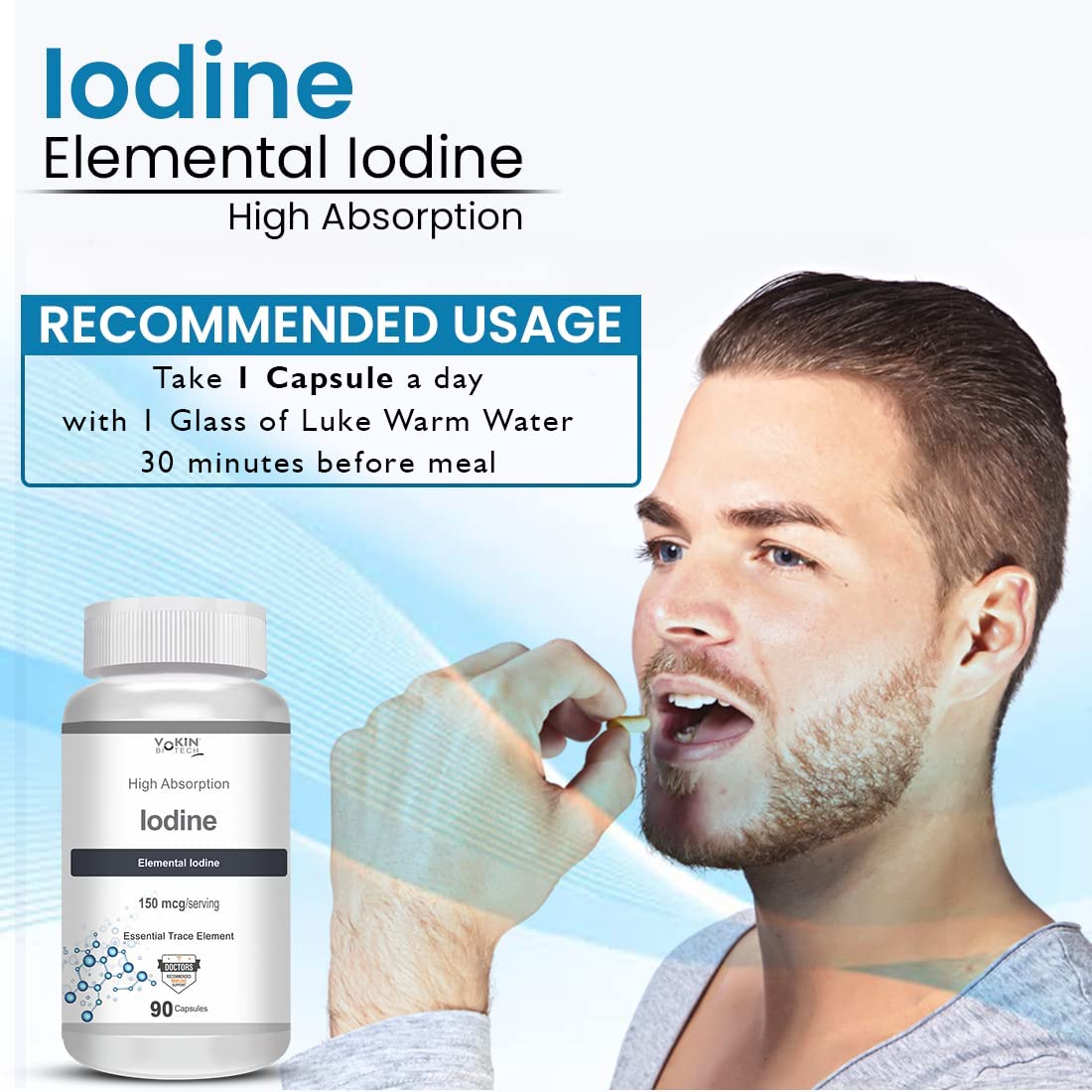 Vokin Biotech Iodine | Supplement to Support The Thyroid and Maintain Healthy Cellular Metabolism | 90 Veg Capsules