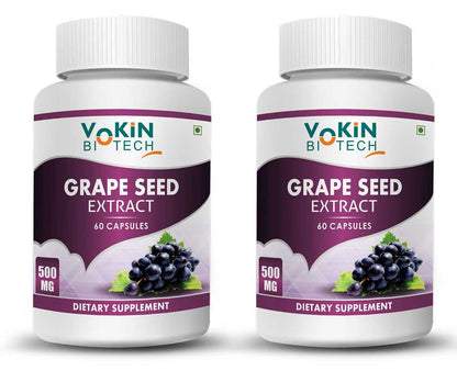 Vokin Biotech Natural Grapes Seed Extract Support Immune System and Antioxidant Supplement 500MG 60 Capsules