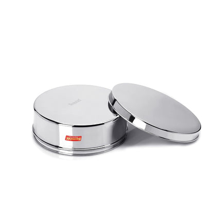 Sumeet Stainless Steel Flat Canister/Storage Container (1.2Ltr) (17Cm) - Dista