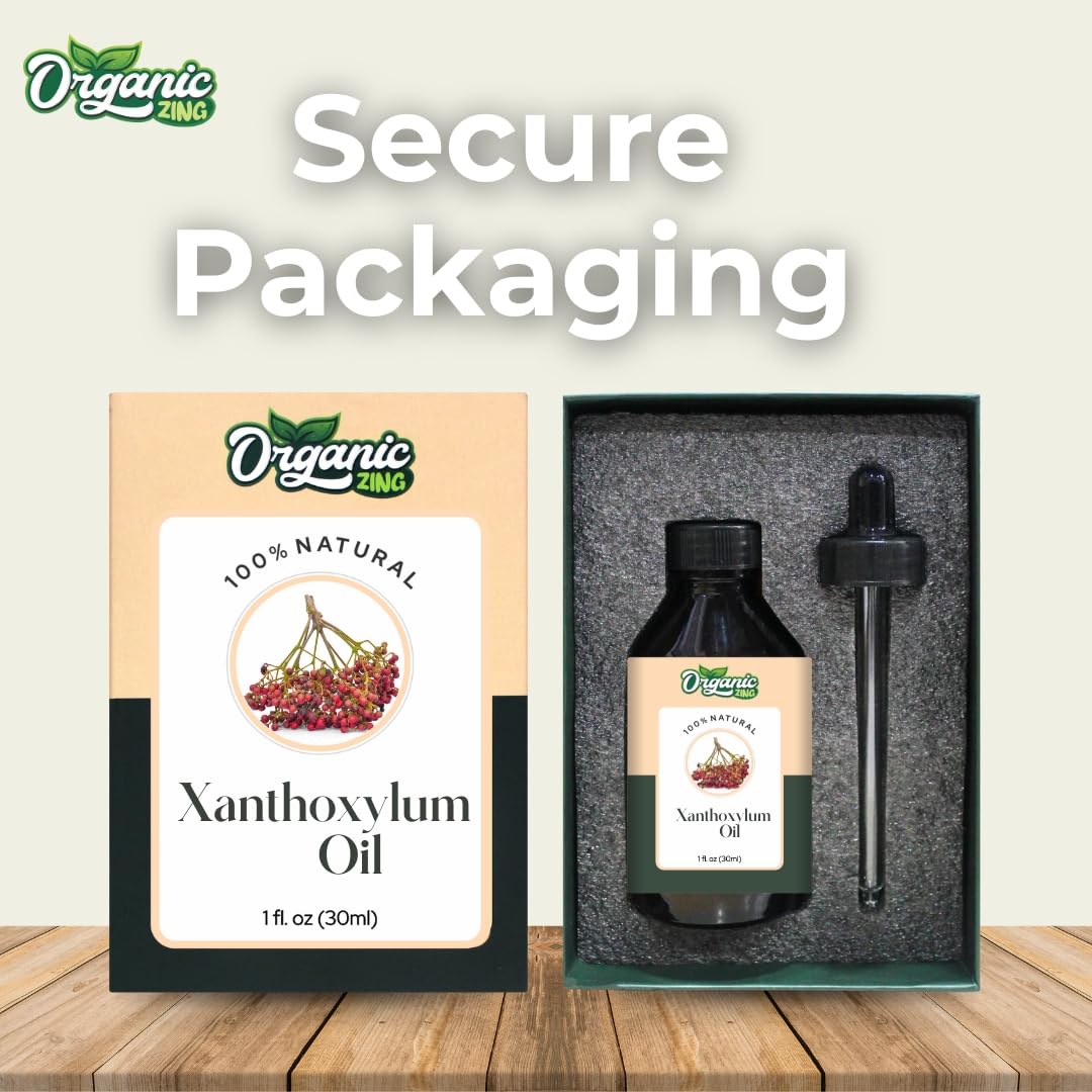 Organic Zing Xanthoxylum (Zanthoxylum) Oil | Pure & Natural Steam Distilled Essential Oil for Aroma, Diffusers & Massage - Distacart