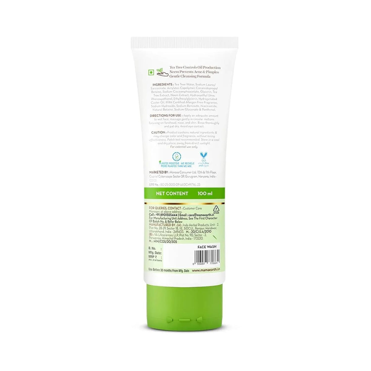 Mamaearth Tea Tree Face Wash for Acne & Pimples - Distacart
