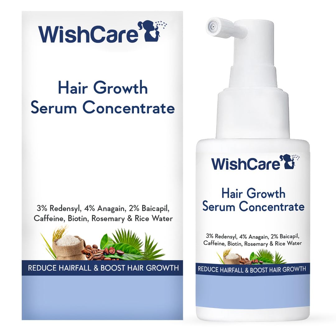 Wishcare Hair Growth Serum Concentrate With 3% Redensyl, 4% Anagain, Rice Water, Biotin - Distacart