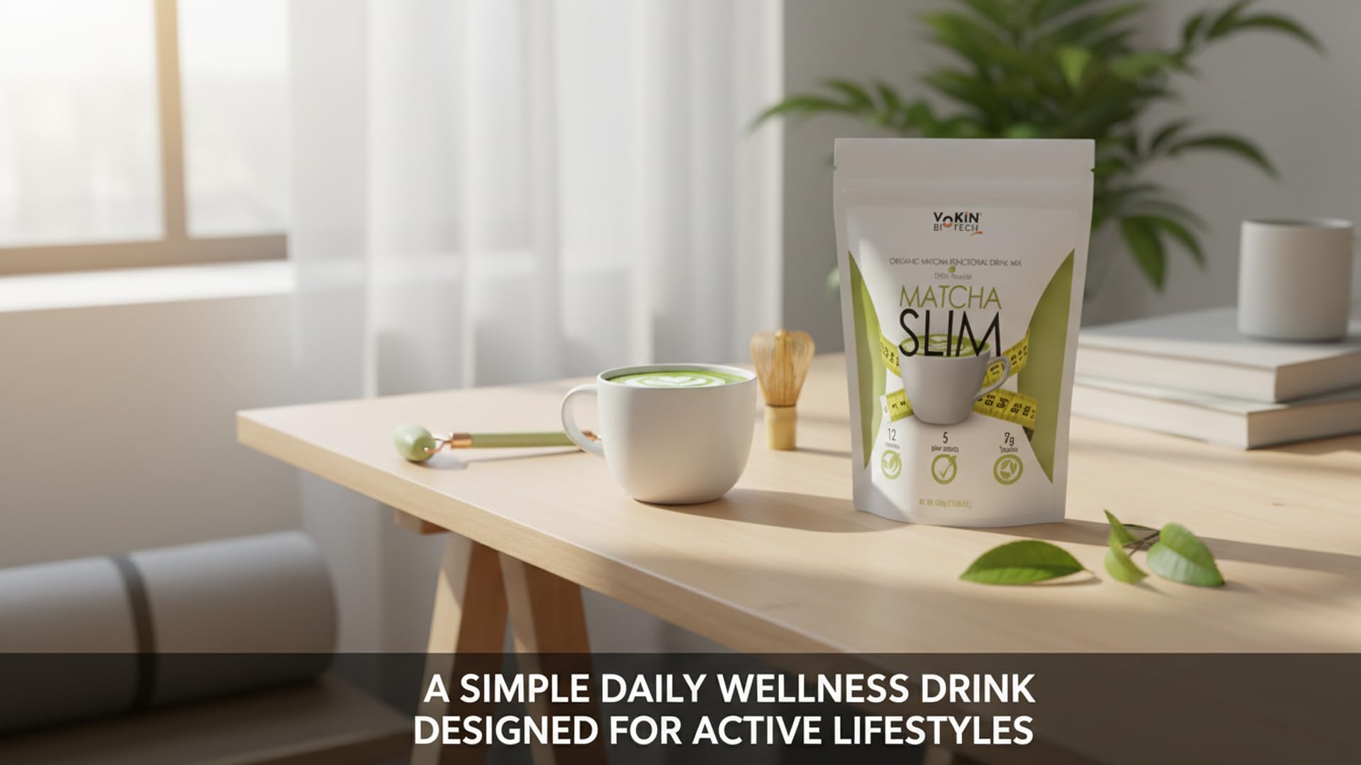 Vokin Biotech Matcha Green Tea Powder Supports Weight Loss Management | Rich In Antioxidants (500 gram)