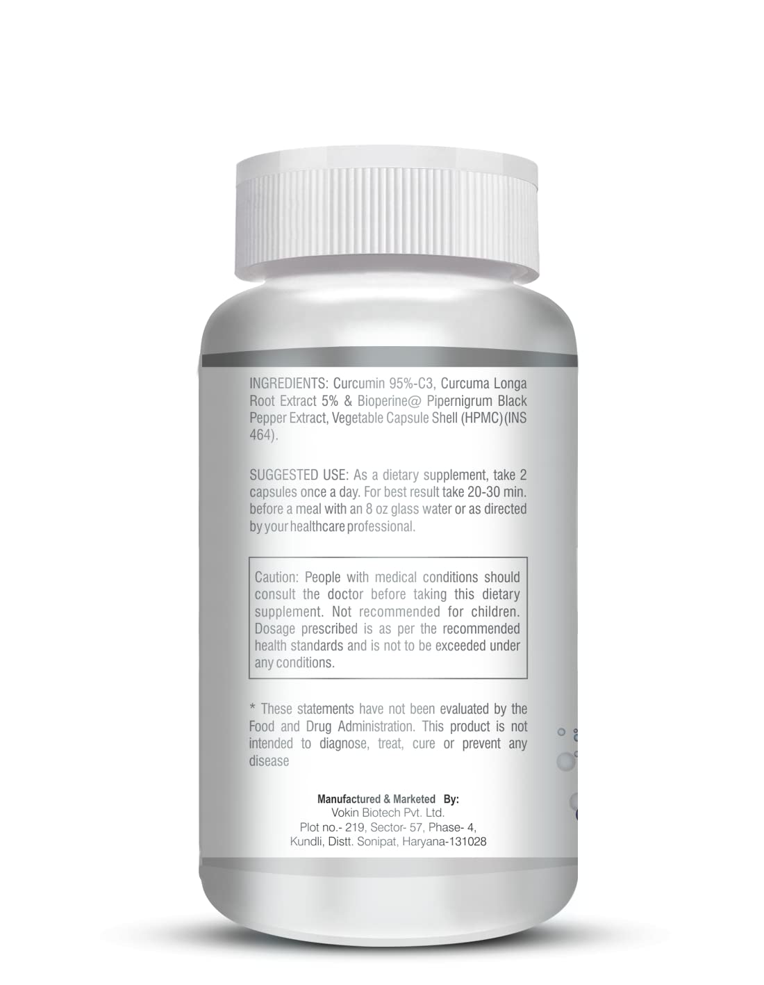 Vokin Biotech Curcumin C3+ Bioperine 1310mg Supports Mental Health (90 Capsules)