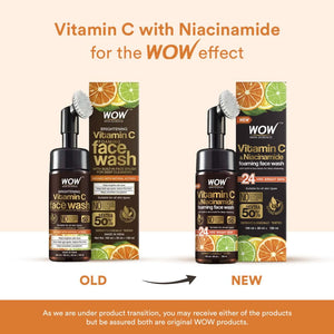 Wow Skin Science Brightening Vitamin C Foaming Face Wash - (With Built-in Face Brush) - Distacart