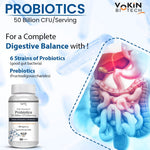 Thumbnail for Vokin Biotech Probiotics 50 Billion CFU Multi- Strains Targeted Release Technology, Stomach Acid Resistant (90 capsules)