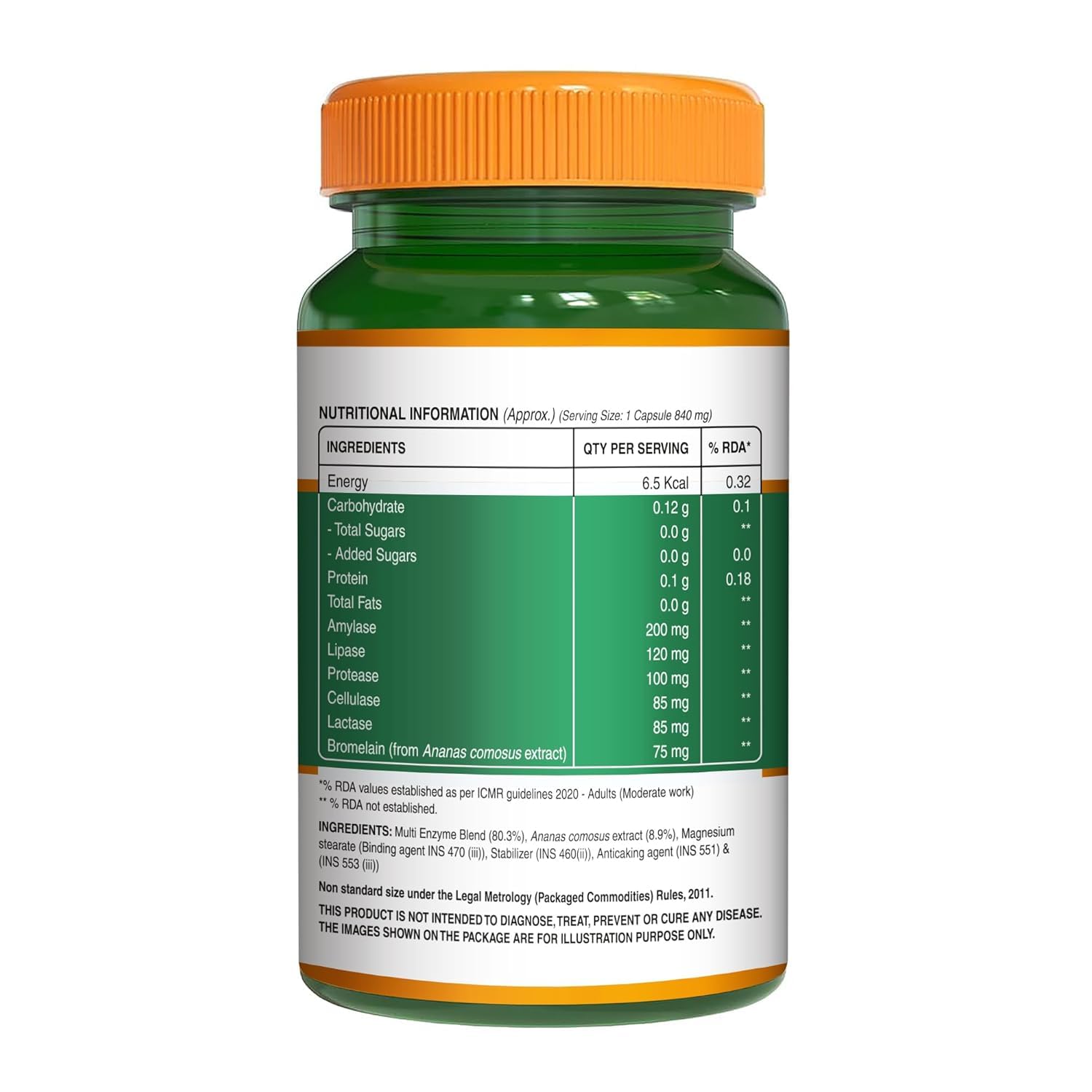 Pure Nutrition Digestive Enzymes with Bromelain Veg Capsules