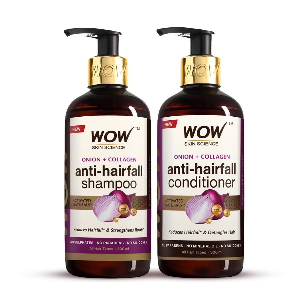 Wow Skin Science Red Onion Black Seed Oil Shampoo & Conditioner Combo - Distacart