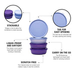Thumbnail for Tupperware. Solid Plastic Bowl - 1000ml, 4 Piece, Multicolour - Dista