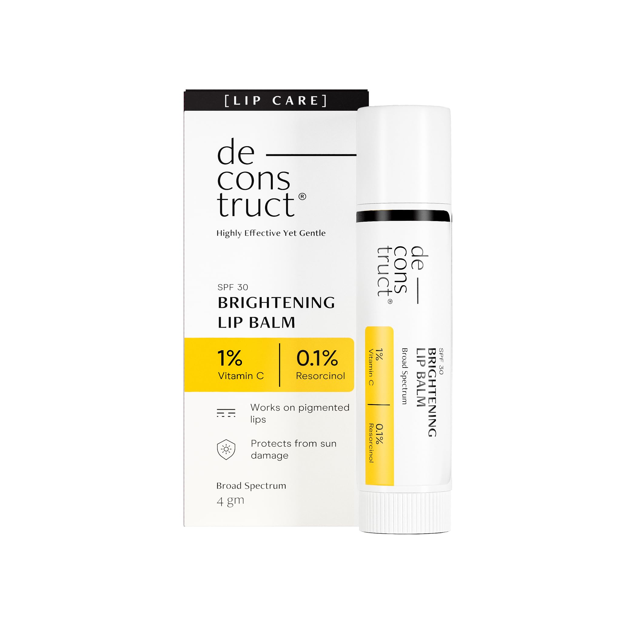 deconstruct vitamin c lip balm Brightening with SPF 30 | For Dark, Pigmented, Dry, Flaky Lip and the 0.1% Resorcinol fights against pigmentation caused by sun @deconstruct_skincare Brightening lip balm ,