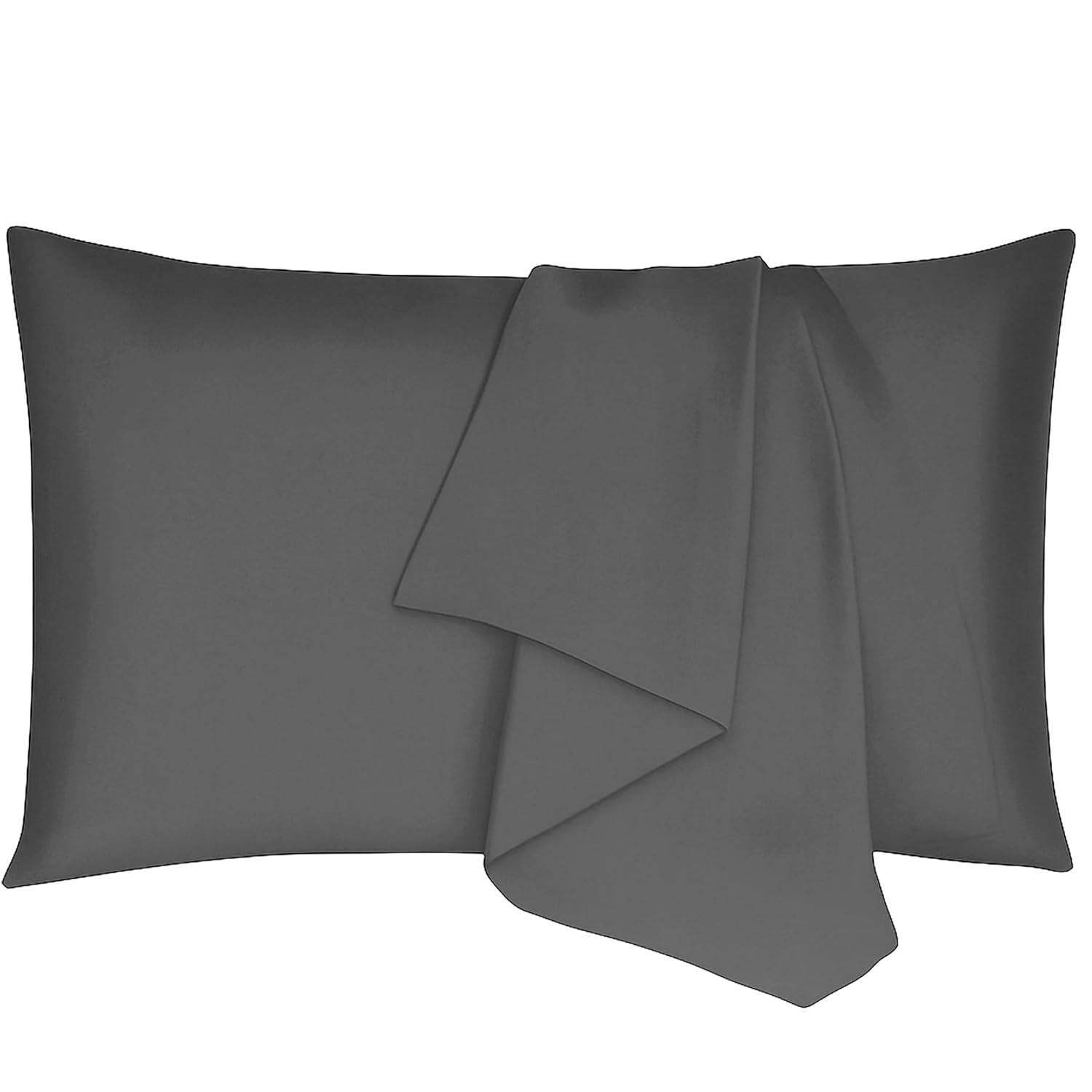Ambra Linens Ultra Soft Pillow Protectors 400TC Set of 2 Breathable Pillow Covers-Grey - Dista