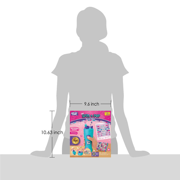 Imagimake Spin n Pop DIY Bracelet Making Kit | Patented Electric Bracelet Maker | Ages 8-13 | Create 10 Unique Bracelets with Shiny Foil Beads, Alphabet Beads & Clasps for Teen Girls