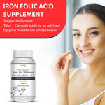 Thumbnail for Vokin Biotech Iron Supplement for Women -100% Chelated - With Vitamin B12, Folic Acid & Vitamin C for High Absorption (90 Veg Capsules)