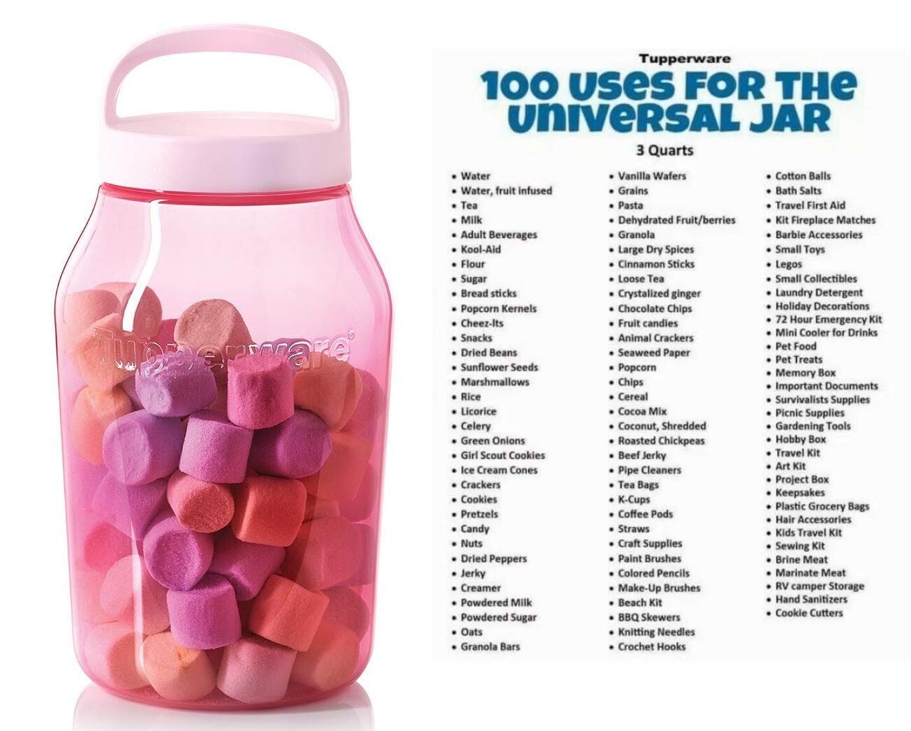 Universal Jar 3qt/3L Twist Seal Pink - Dista