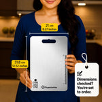Thumbnail for OrganizeMee Stainless Steel Chopping Board (Medium)(31.8CM X 21CM) - Dista